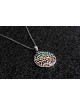 Collier en argent Shema Israel avec émail froid, famille en argent sterling