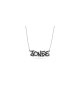 Collier de nom en argent sterling en émail fin, famille en argent sterling