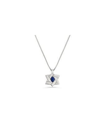 Collier moderne en argent sterling avec pierres de lapis, argent sterling Fa