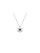 Modern Sterling Silver Necklace with Lapis Stones , Sterling Silver Fa