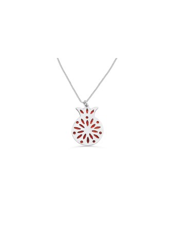 Pendentif émaillé en argent sterling grenade, famille en argent sterling