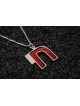 Superbe collier Chai moderne en émail froid et argent, argent sterling F