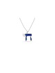Extraordinary Silver Chai Necklace with Cold "ח" E , Sterling Silver F