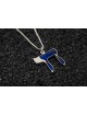 Extraordinary Silver Chai Necklace with Cold "ח" E , Sterling Silver F