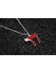 Extraordinary Silver Chai Necklace with Cold "ח" E , Sterling Silver F