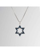 Star of David Hollow Enameled Silver Pendant , Sterling Silver Family
