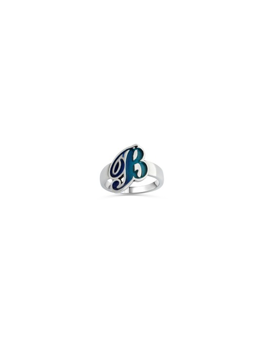 Bague initiale colorée audacieuse et élégante, cadeaux Tu B'Av, israélien