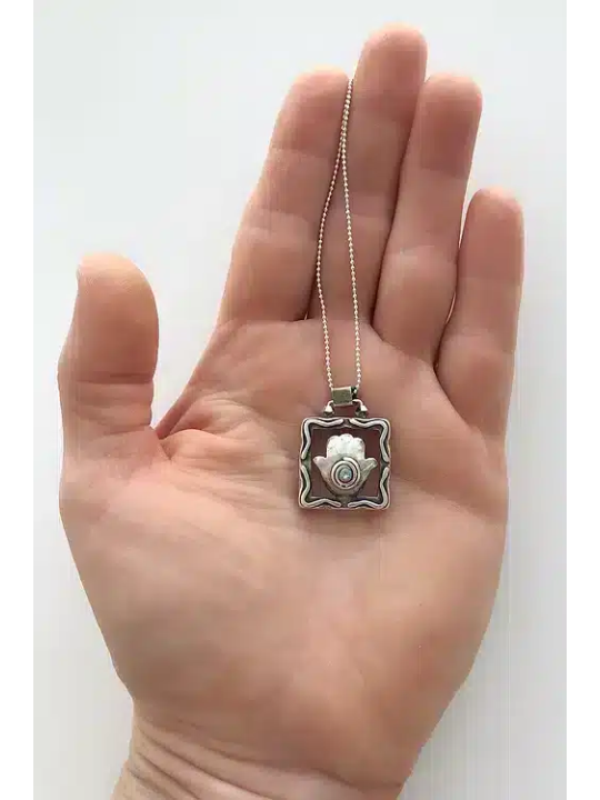 Pendentif spécial Hamsa Luck en argent sterling, famille en argent sterling Ne