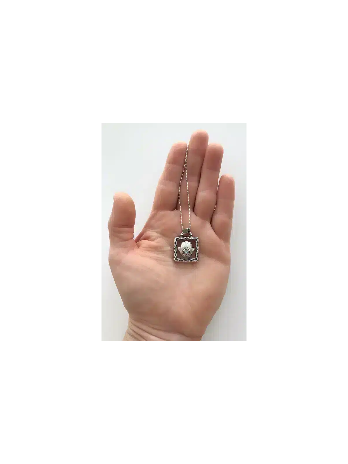 Special Hamsa Luck Sterling Silver Pendant , Sterling Silver Family Ne