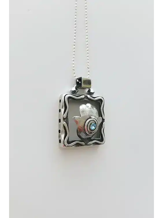 Pendentif spécial Hamsa Luck en argent sterling, famille en argent sterling Ne