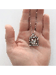Hollow Square Sterling Silver Dove Pendant , Sterling Silver Family Ne
