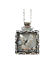 Pendentif colombe en argent sterling carré creux, famille en argent sterling Ne