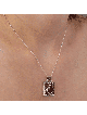 Pendentif en argent sterling grenade carrée découpée, argent sterling F