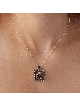 Pendentif en argent sterling grenade carrée découpée, argent sterling F