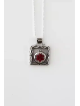 Pendentif en argent sterling grenade carrée découpée, argent sterling F