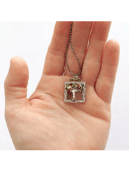 Pendentif spécial en argent sterling Tree Square, famille en argent sterling N