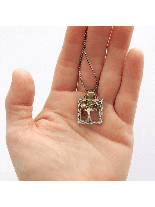 Pendentif spécial en argent sterling Tree Square, famille en argent sterling N