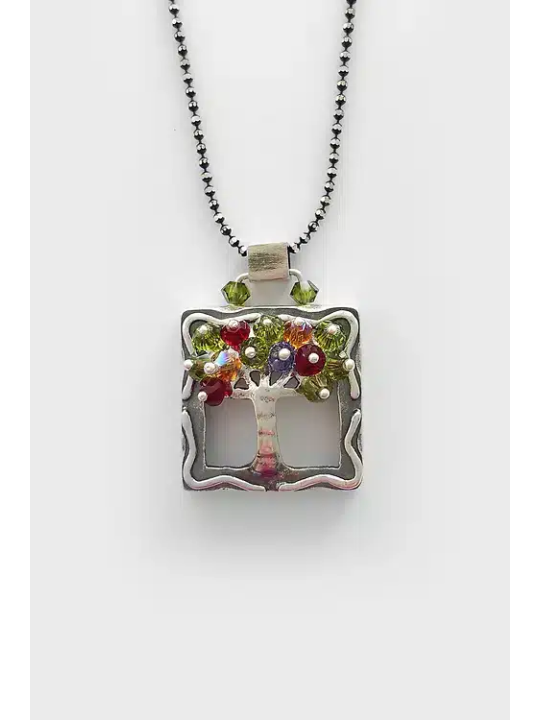 Tree Square Special Sterling Silver Pendant , Sterling Silver Family N