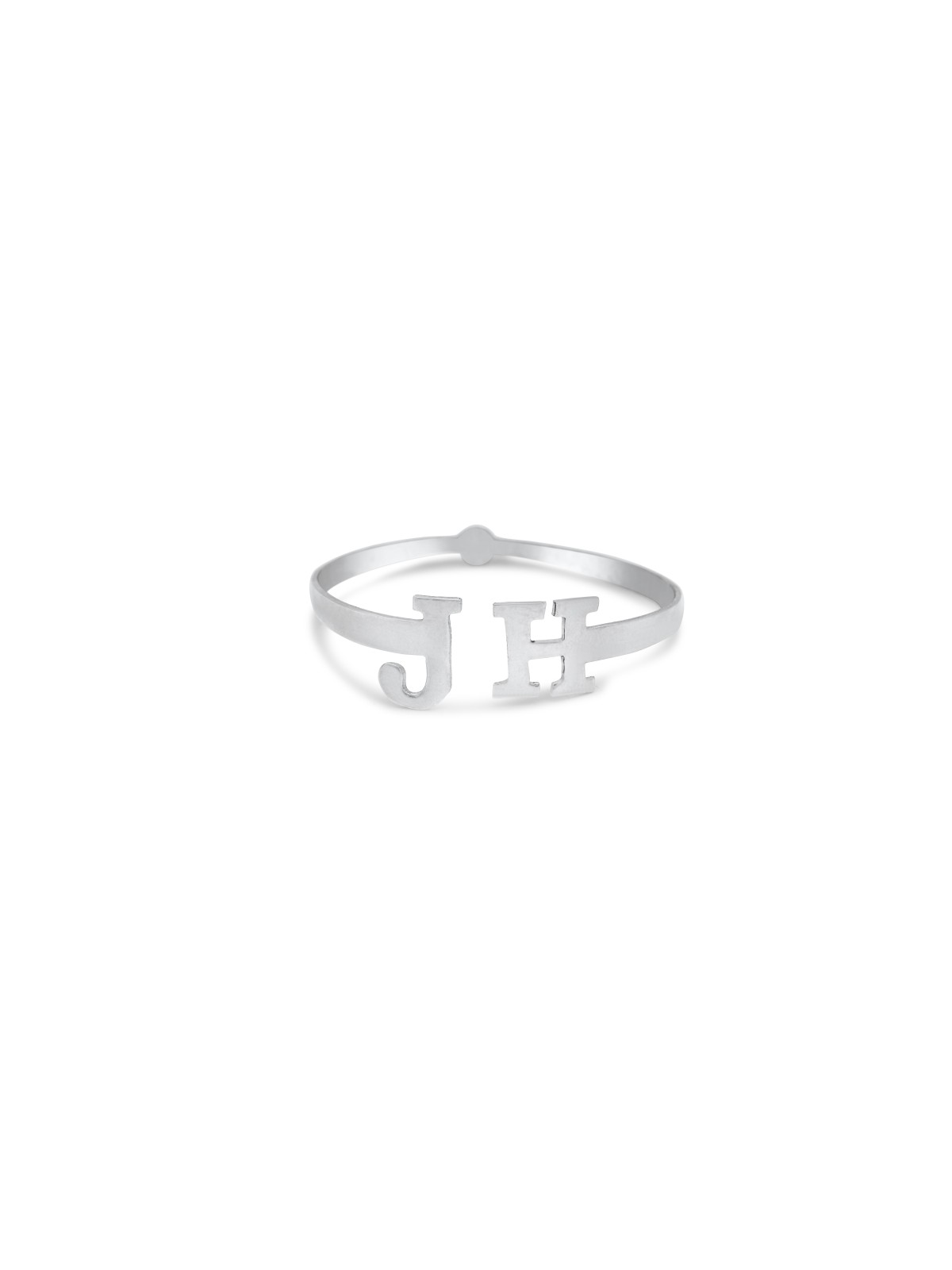 2 Letters Open Silver Bracelet , Tu B'Av Gifts , Israeli Judaica