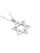 Pendentif étoile de David en argent de grande taille, cou familial en argent sterling
