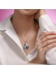 Big Drop-Shaped Silver and Enamel Chai Pendant wit , Jewish Filigree J