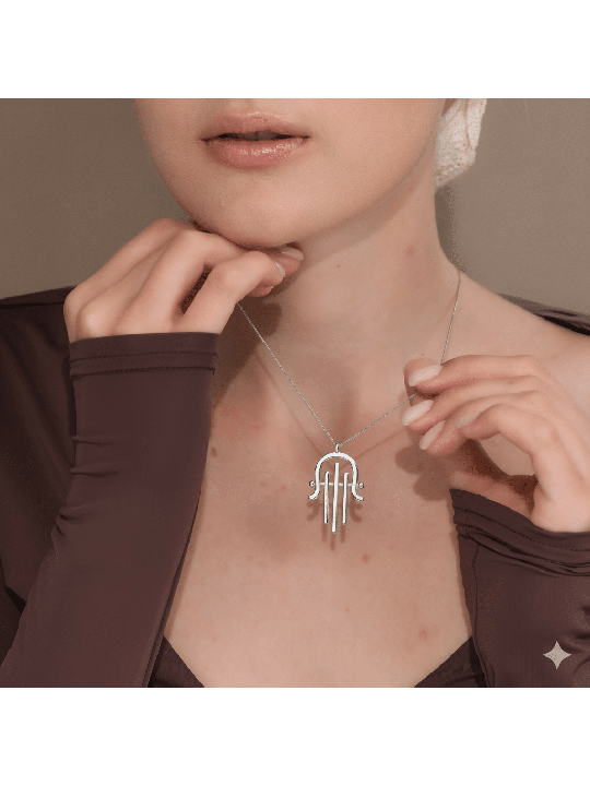 Harpe moderne et élégante surdimensionnée de David inspirée des jambons, bijoux Hamsa, I