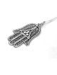 Élégant pendentif en argent Hamsa avec filigrane, bijoux juifs en filigrane,