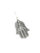 Élégant pendentif en argent Hamsa avec filigrane, bijoux juifs en filigrane,