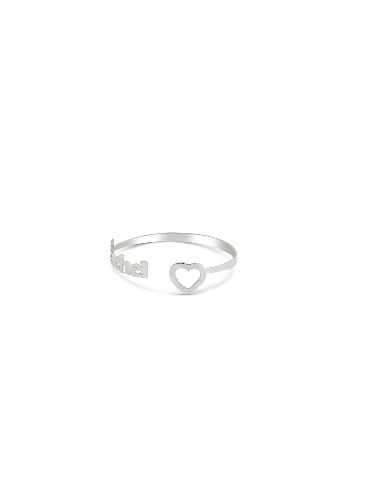 Bracelet de nom ouvert durci avec cœur, cadeaux Tu B'Av, Judaï israélien