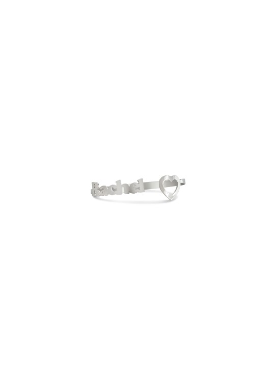 Bracelet de nom ouvert durci avec cœur, cadeaux Tu B'Av, Judaï israélien