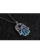 Collier en argent Hamsa avec pierre Lapis Lazuli, famille en argent sterling