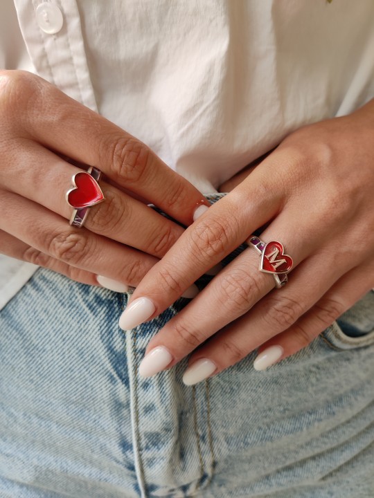 Bague coeur amour et âme, cadeaux Tu B'Av, Judaica israélienne