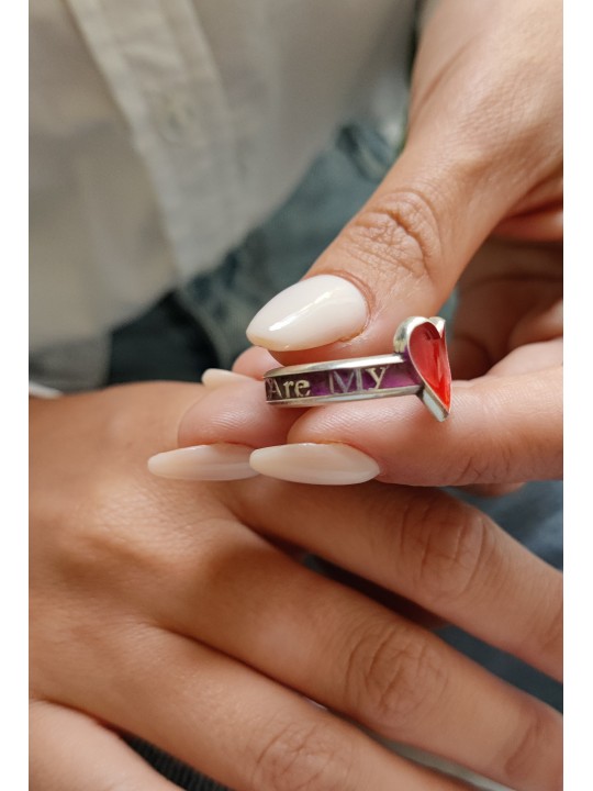 Bague coeur amour et âme, cadeaux Tu B'Av, Judaica israélienne