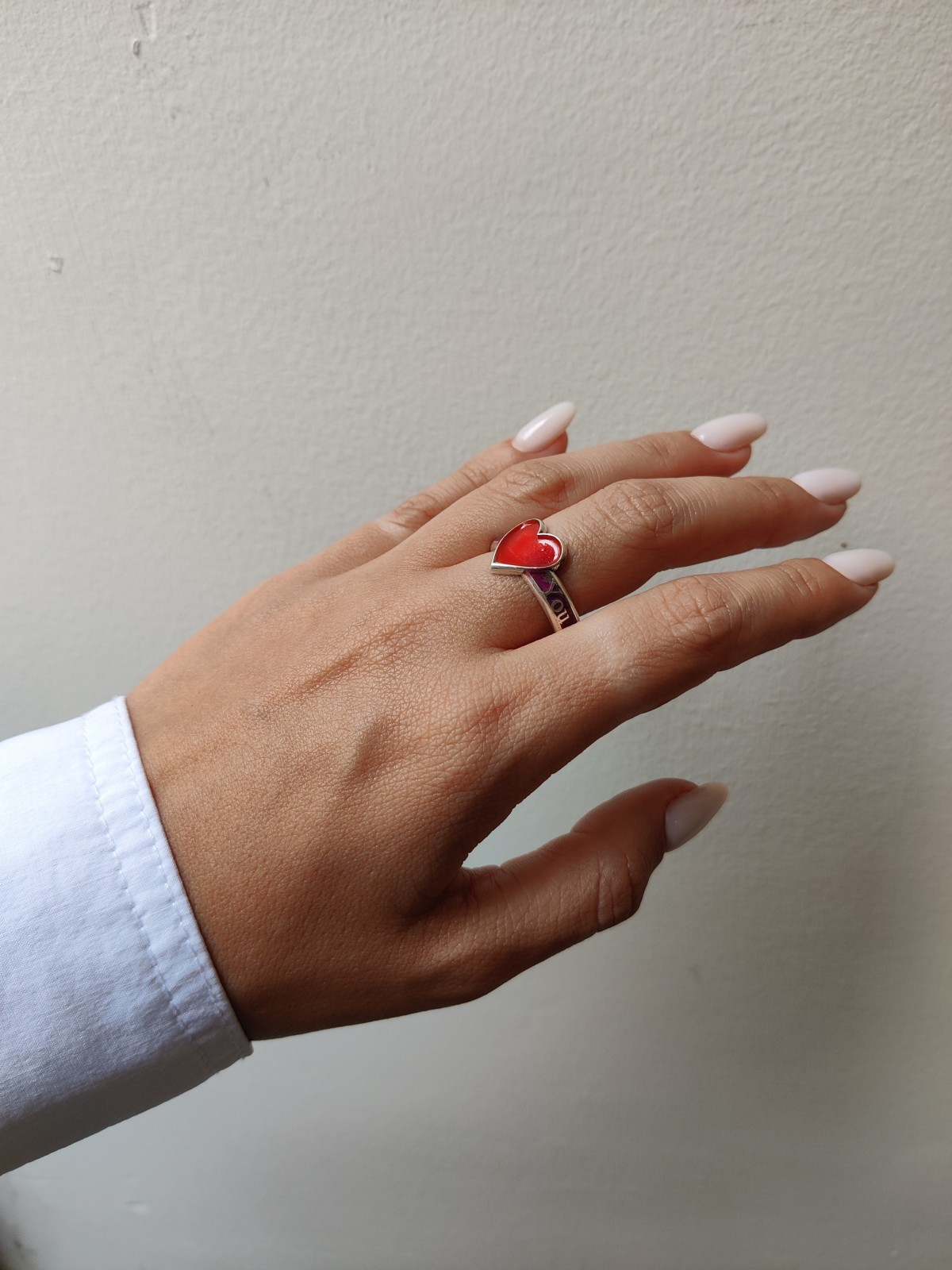 I Love you Heart Silver Ring , Tu B'Av Gifts , Israeli Judaica