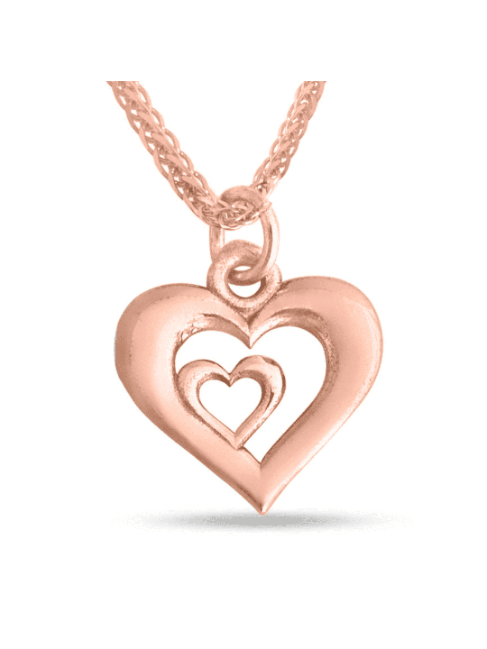 Yellow Gold Double Heart Pendant , Jewish Wedding Gifts , Israeli Juda