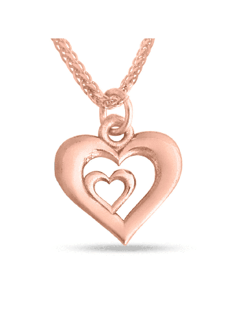 Pendentif double cœur en or jaune, cadeaux de mariage juif, Juda israélien