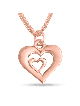 Yellow Gold Double Heart Pendant , Jewish Wedding Gifts , Israeli Juda