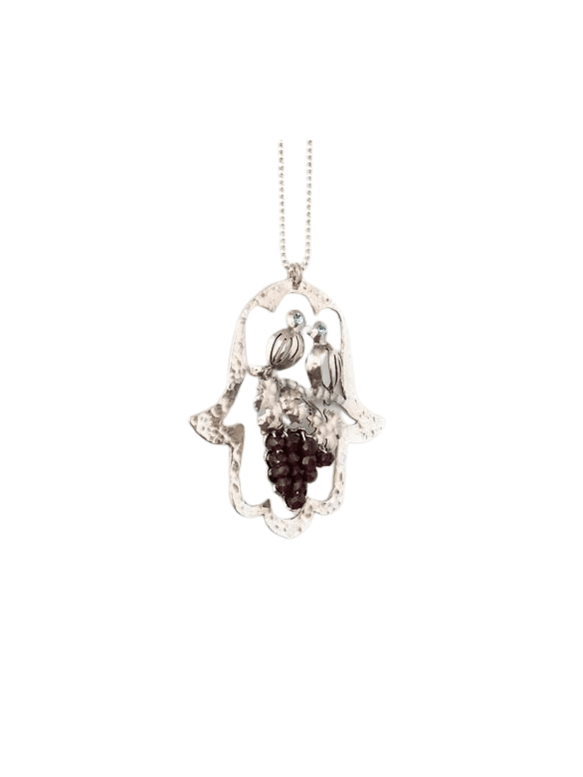 Pendentif Hamsa d'oiseaux aimants découpés, colliers de famille en argent sterling