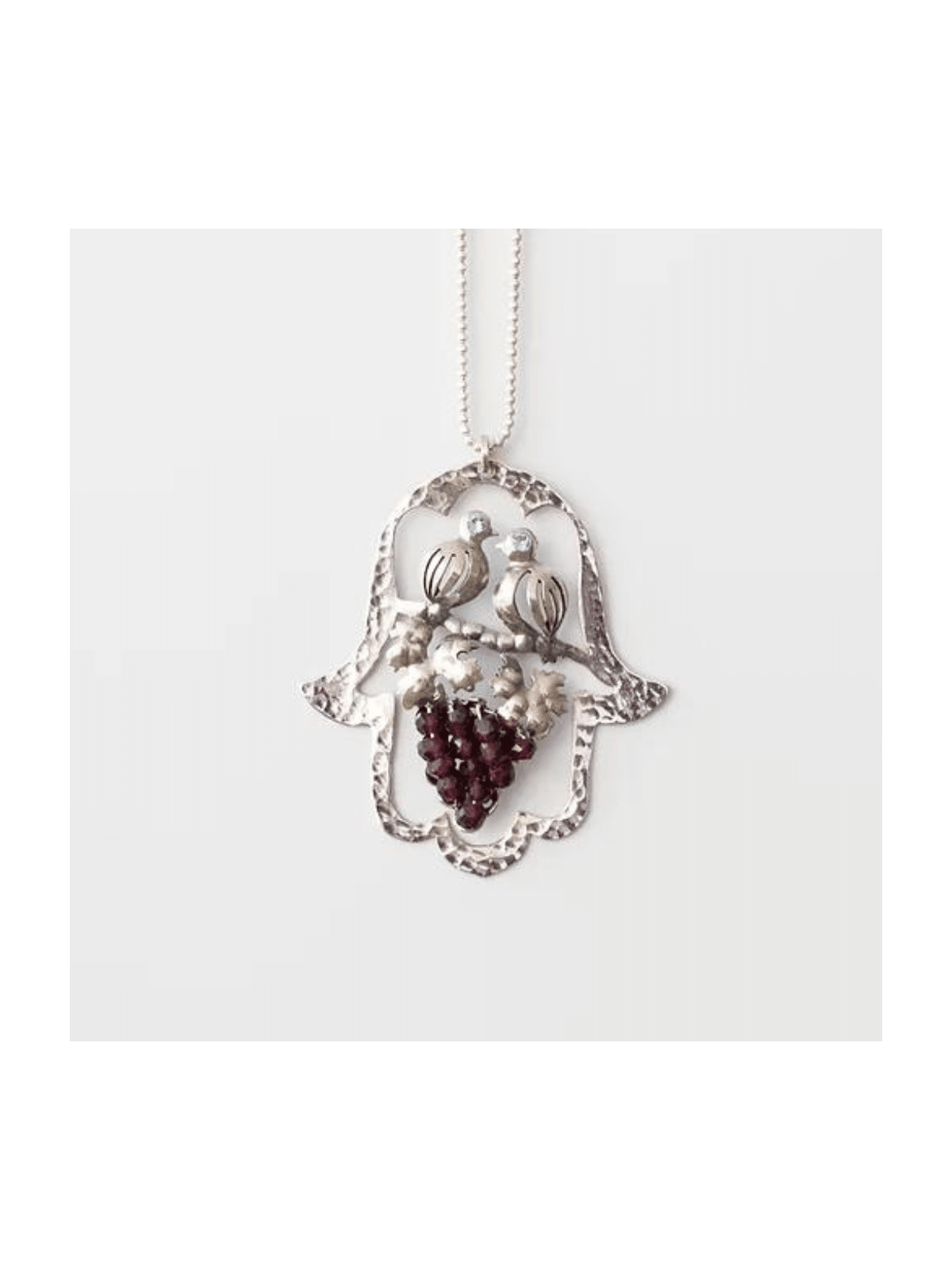 Pendentif Hamsa d'oiseaux aimants découpés, colliers de famille en argent sterling