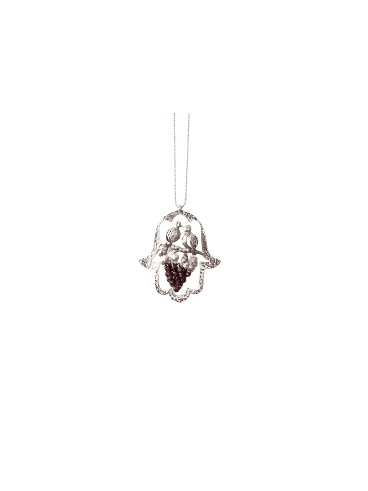 Pendentif Hamsa d'oiseaux aimants découpés, colliers de famille en argent sterling