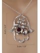 Pendentif découpé Hamsa avec deux oiseaux, collier familial en argent sterling