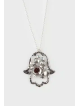 Pendentif découpé Hamsa avec deux oiseaux, collier familial en argent sterling