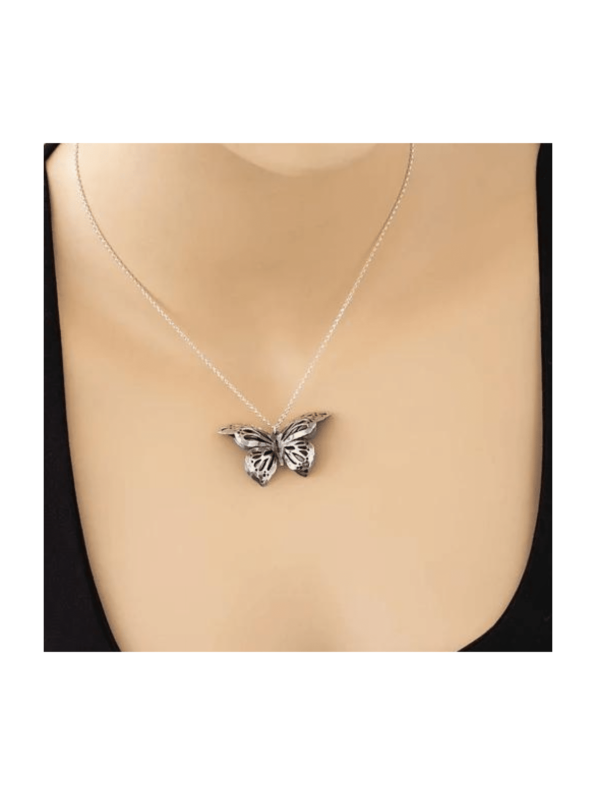 Collier papillon délicat en argent sterling T, argent sterling F