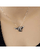 Collier d’oiseau en argent sterling avec œil en pierre Grant, argent sterling F