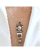 Hamsa Lucky Hand Sterling Silver Pendant , Sterling Silver Family Neck