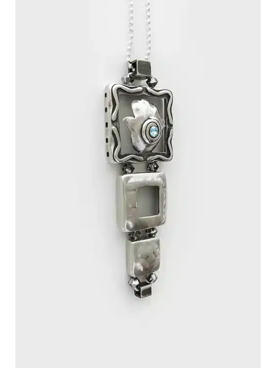 Hamsa Lucky Hand תליון כסף סטרלינג, צוואר משפחתי מכסף סטרלינג
