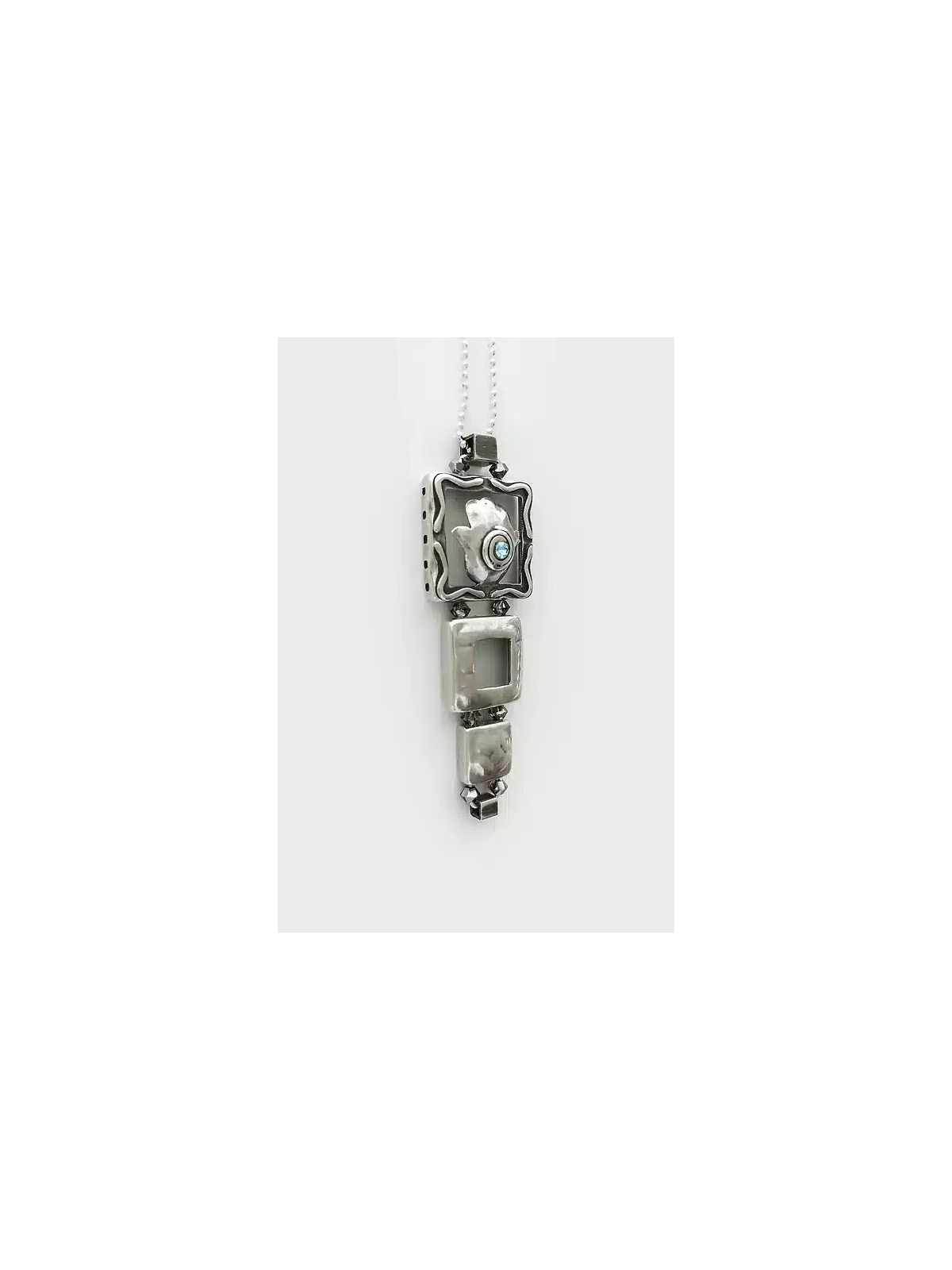 Pendentif en argent sterling Hamsa Lucky Hand, cou familial en argent sterling