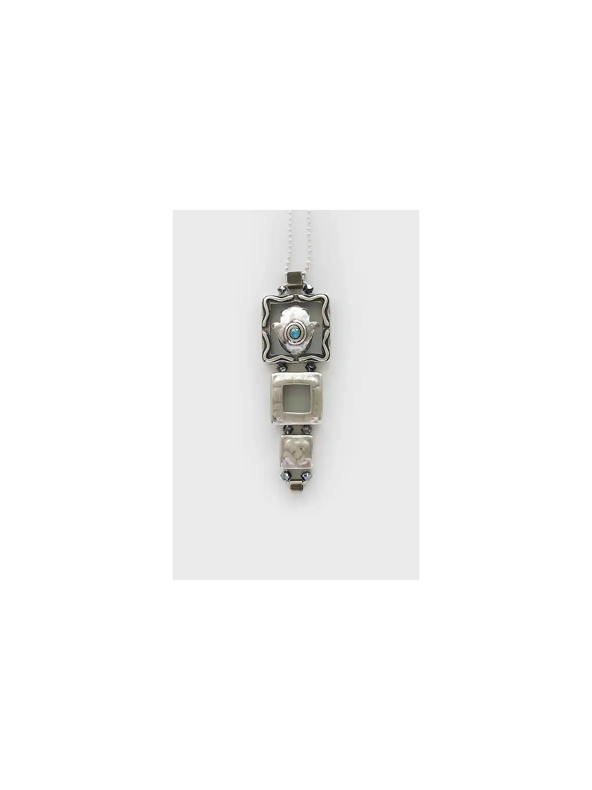 Pendentif en argent sterling Hamsa Lucky Hand, cou familial en argent sterling