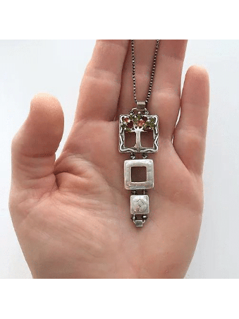 Stunning Tree Sterling Silver Pendant , Sterling Silver Family Necklac