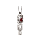 Pendentif élégant en argent sterling avec grenade rouge, famille en argent sterling